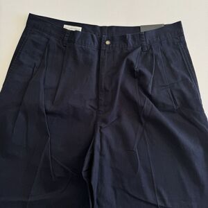 Cutter & Buck Pant Mens 36x30 Gabardine Microfiber Cuffed Twill Trouser Blue NWT